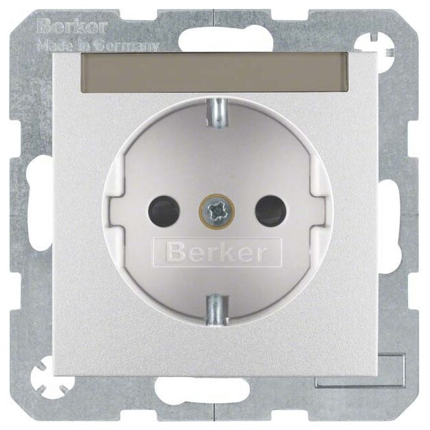 Berker 47491404 Steckdose SCHUKO Beschriftungsfeld erhöhter Berührungsschutz S.1/B.3/B.7 Alu matt