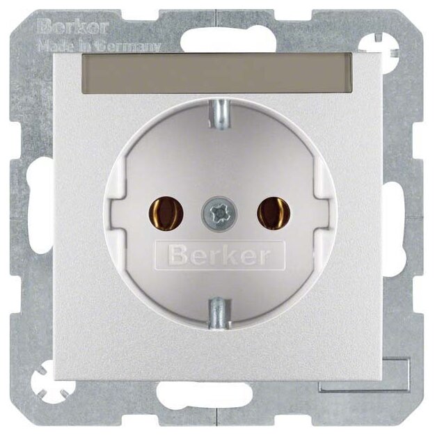 Berker 47501404 Steckdose SCHUKO mit Beschriftungsfeld S.1/B.3/B.7 Alu matt