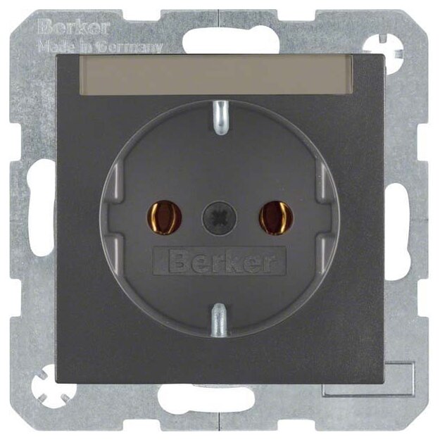 Berker 47501606 Steckdose SCHUKO mit Beschriftungsfeld S.1/B.3/B.7 Anthrazit matt
