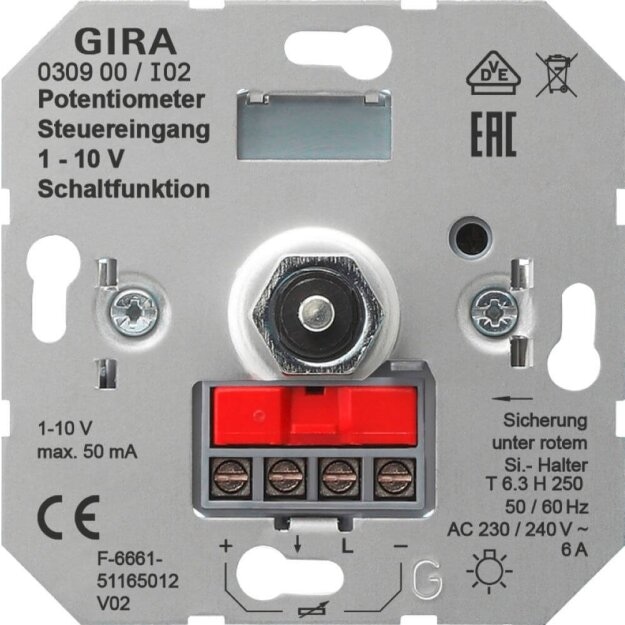 Gira 030900 Potentiometer Steuer 1 - 10 V Schaltfkt Einsatz