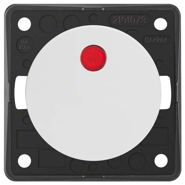 Berker 937722509 Kontroll-Taster Schließer Rote Linse Integro Design Flow/Pure Polarweiss glänzend