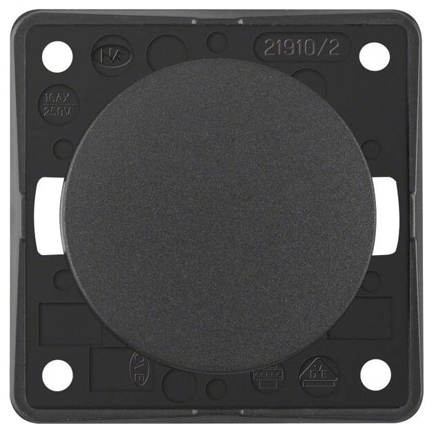 Berker 936522505 Ausschalter 2-polig mit Aufdruck "0" Integro Design Flow/Pure Anthrazit matt
