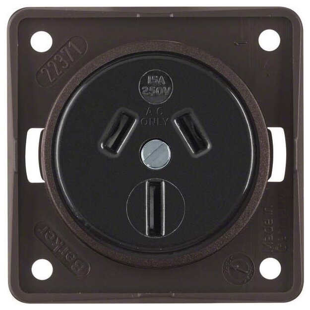 Berker 962562501 Steckdose mit Schutzkontakt AUSTRALIEN 15 A mit SchraubklemmenIntegro Modul-Einsätze Braun matt