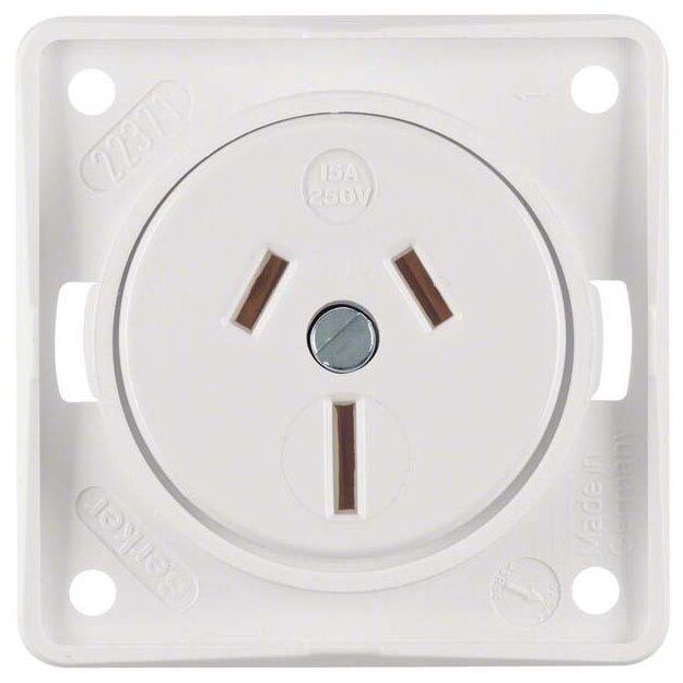 Berker 962562502 Steckdose mit Schutzkontakt AUSTRALIEN 15 A mit SchraubklemmenIntegro Modul-Einsätze Polarweiß matt