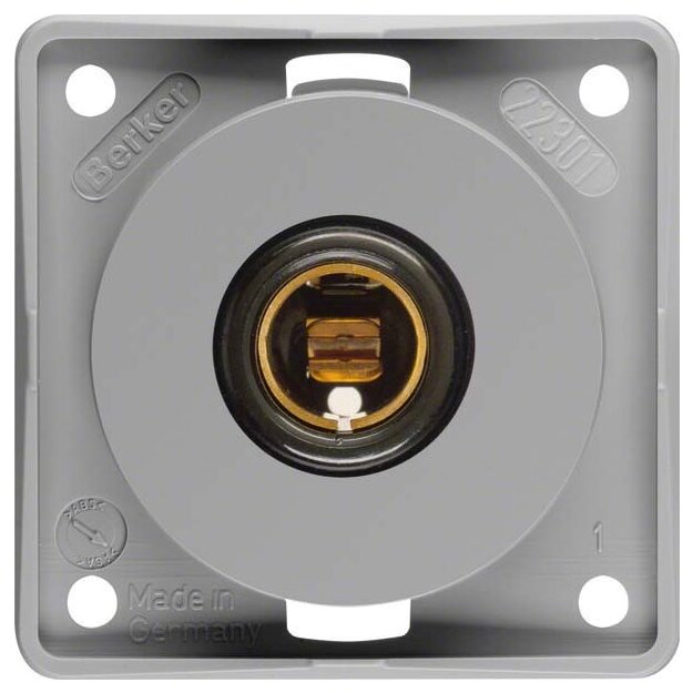 Berker 945172507 Steckdose 12 V Integro Modul-Einsätze Grau glänzend