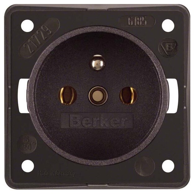 Berker 961852501 Steckdose mit Schutzkontaktstift mit Schraubklemmen Integro Modul-Einsätze Braun matt