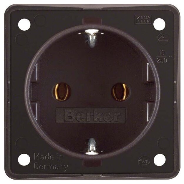 Berker 947782501 Steckdose SCHUKO mit Steckklemmen Integro Modul-Einsätze Braun matt
