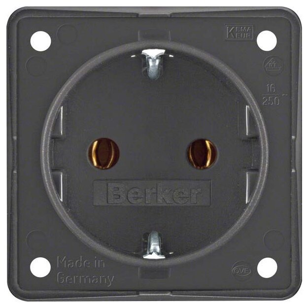 Berker 947782505 Steckdose SCHUKO mit Steckklemmen Integro Modul-Einsätze Anthrazit m.