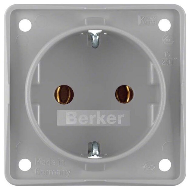Berker 947782506 Steckdose SCHUKO mit Steckklemmen Integro Modul-Einsätze Grau matt