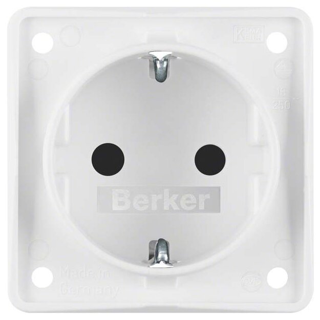 Berker 947792502 Steckdose SCHUKO erhöhter Berührungsschutz Steckklemmen Integro Modul-Einsätze Polarweiß matt