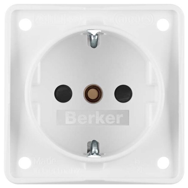 Berker 941952502 Steckdose SCHUKO erhöhter Berührungsschutz mit Schraubklemmen Integro Modul-Einsätze Polarweiß matt