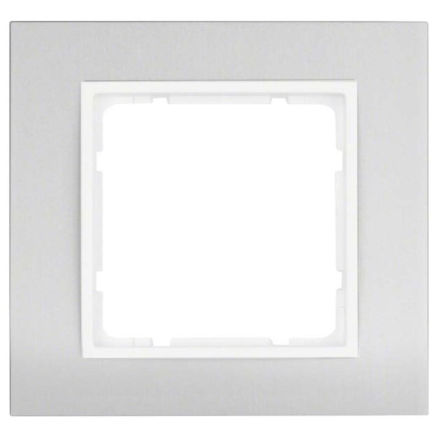 Berker 10113904 Rahmen 1-fach B.3 Alu/Polarweiß matt Aluminium eloxiert