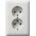 Gira 078204 Schuko 2-fach Vollplatte f. Gerätedose 1,5-fach Standard 55 Reinweiß matt
