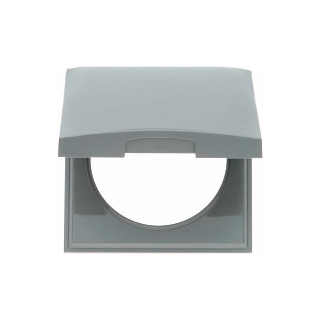 Berker 918282507 Rahmen mit Klappdeckel Integro Flow Grau glänzend