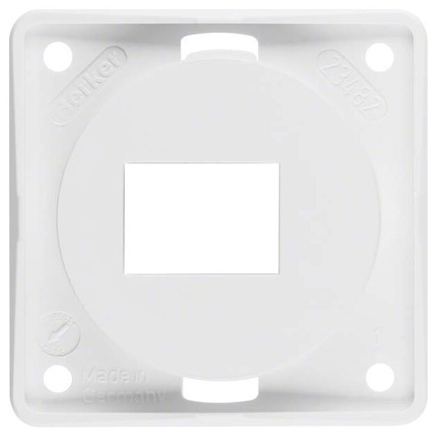 Berker 945572509 Tragplatte 1-fach für AMP Modular Jacks Integro Modul-Einsätze Polarweiss glänzend