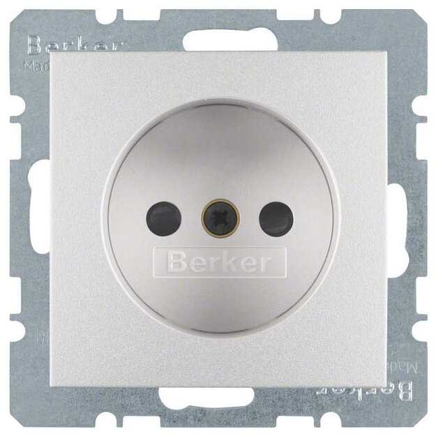 Berker 6167331404 Steckdose ohne Schutzkontakt mit erhöhtem Berührungsschutz S.1/B.3/B.7 Alu matt