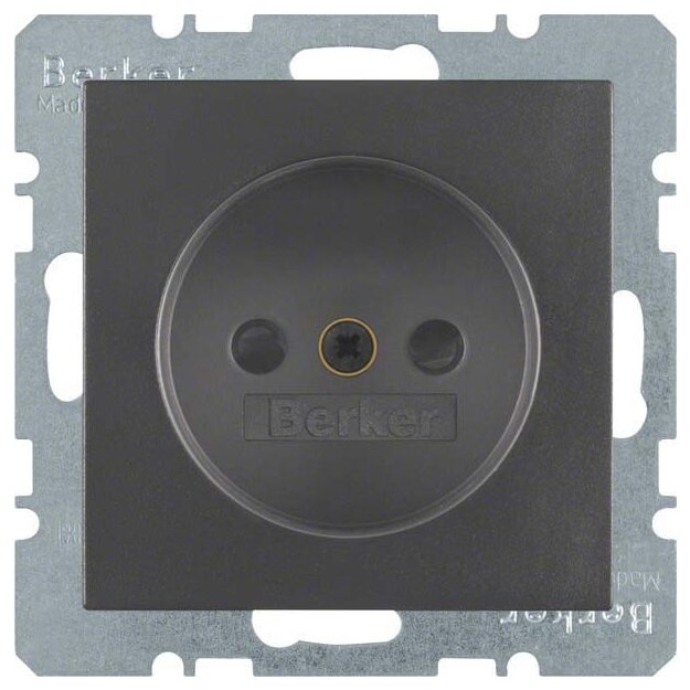Berker 6167331606 Steckdose ohne Schutzkontakt mit erhöhter Berührungsschutz S.1/B.3/B.7 Anthrazit matt
