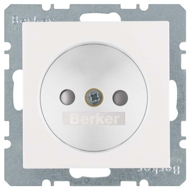 Berker 6167331909 Steckdose ohne Schutzkontakt mit erhöhter Berührungsschutz S.1/B.3/B.7 Polarweiß matt
