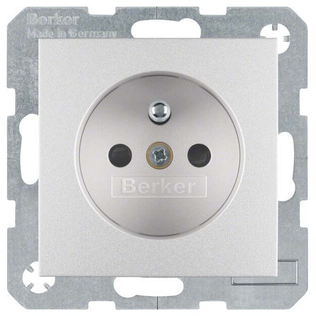 Berker 6765761404 Steckdose mit Schutzkontaktstift mit erhöhter Berührungsschutz S.1/B.3/B.7 Alu matt