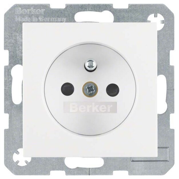 Berker 6765761909 Steckdose mit Schutzkontaktstift und erhöhter Berührungsschutz S.1/B.3/B.7 Polarweiß matt