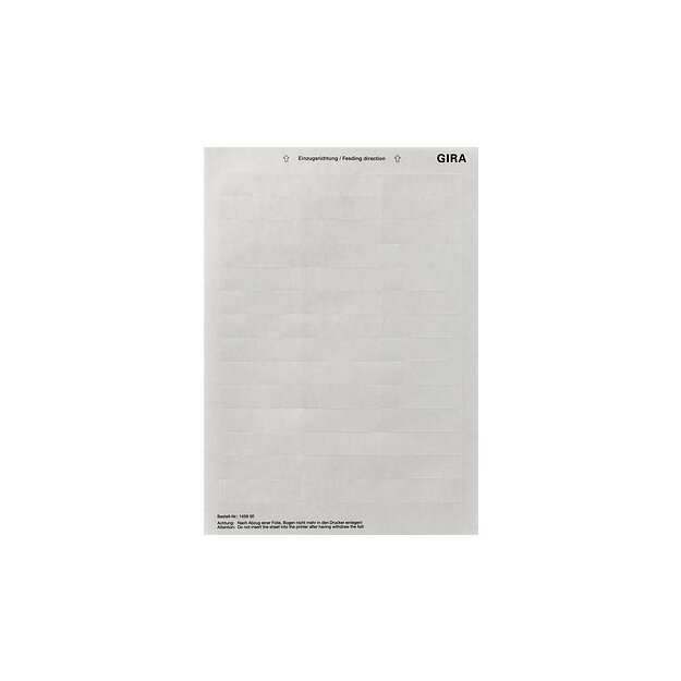 Gira 145900 Beschriftungsbögen 62 x 18 mm Zubehör