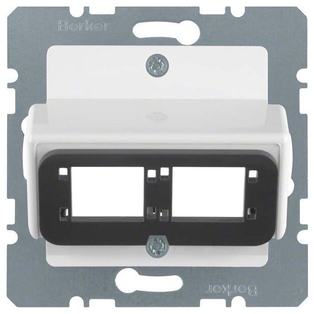 Berker 146109 Zentralplatte für Doppelmodul Reichle&De-Massari Polarweiß glänzend
