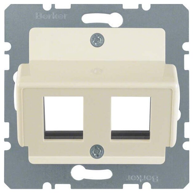 Berker 146402 Zentralplatte für Krone Modular Jacks Zentralplattensystem Weiß glänzend