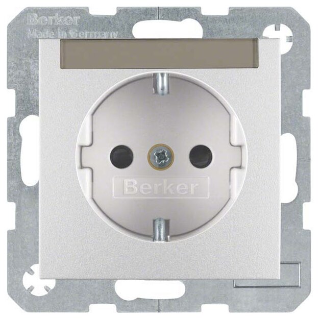 Berker 41491404 Steckdose SCHUKO Beschriftungsfeld erhöhter Berührungsschutz S.1/B.3/B.7 Alu matt
