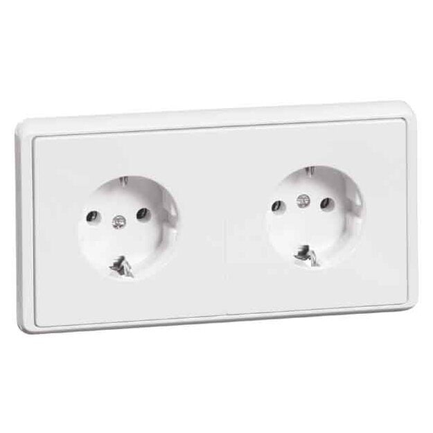 Peha 00797711 Dialog Steckdose SCHUKO 2-fach Reinweiß mit Beschriftungsfeld