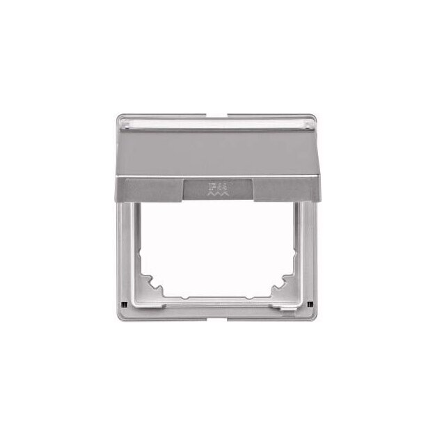 Merten 516660 Zwischenring mit Klappdeckel und Schriftfeld Aluminium AQUADESIGN