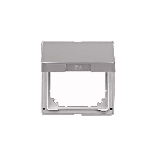 Merten 516560 Zwischenring mit Klappdeckel Aluminium AQUADESIGN