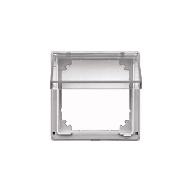 Merten 516960 Zwischenring mit transparentem Klappdeckel Aluminium AQUADESIGN