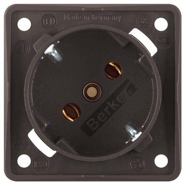 Berker 841852521 Steckdose SCHUKO 45° mit Schraubklemmen Integro Modul-Einsätze Braun matt