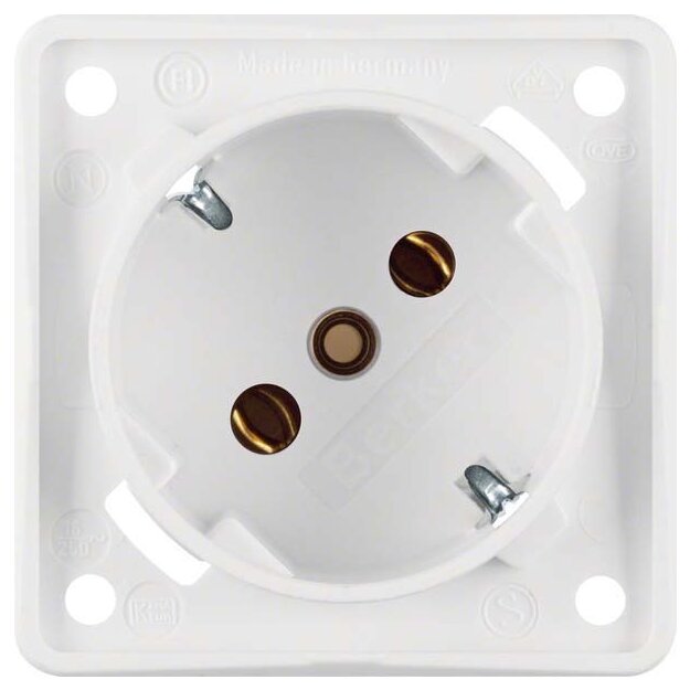 Berker 841852522 Steckdose SCHUKO 45° mit Schraubklemmen Integro Modul-Einsätze Polarweiß matt