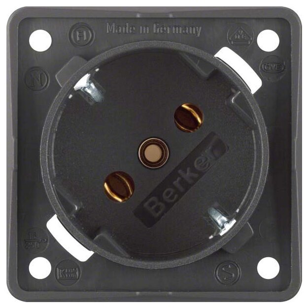 Berker 841852525 Steckdose SCHUKO 45° mit Schraubklemmen Integro Modul-Einsätze Anthrazit matt
