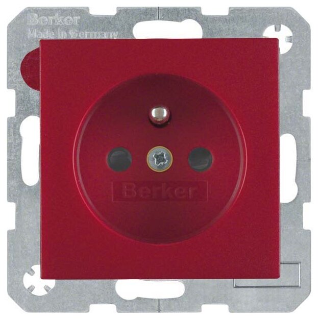 Berker 6765760062 Steckdose mit Schutzkontaktstift und erhöhter Berührungsschutz S.1/B.3/B.7 Rot matt