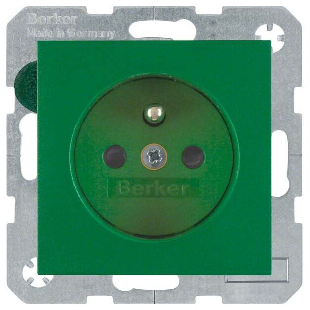 Berker 6765760063 Steckdose mit Schutzkontaktstift und erhöhter Berührungsschutz S.1/B.3/B.7 Grün matt
