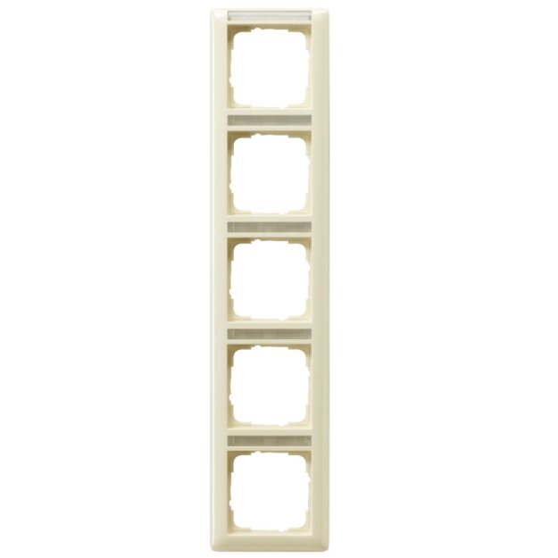 Gira 111501 Abdeckrahmen 5-fach senkrecht Beschriftungsfeld System 55 Cremeweiß