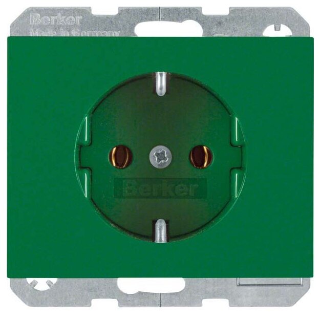 Berker 47157013 Steckdose SCHUKO K.1/K.5 Grün glänzend