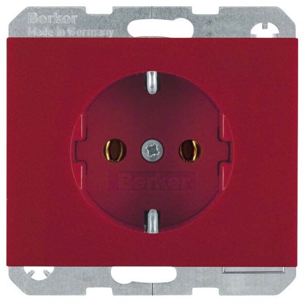 Berker 47157015 Steckdose SCHUKO K.1/K.5 Rot glänzend