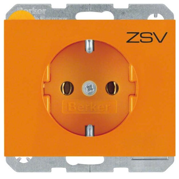 Berker 47157114 Steckdose SCHUKO mit Aufdruck K.1/K.5 Orange glänzend