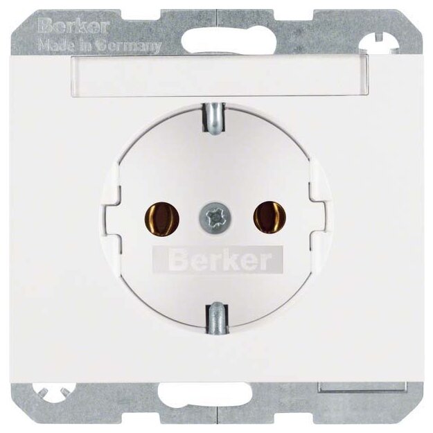 Berker 47397009 Steckdose SCHUKO mit Beschriftungsfeld K.1 Polarweiß glänzend
