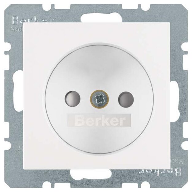 Berker 6167157009 Steckdose ohne Schutzkontakt K.1 Polarweiß glänzend