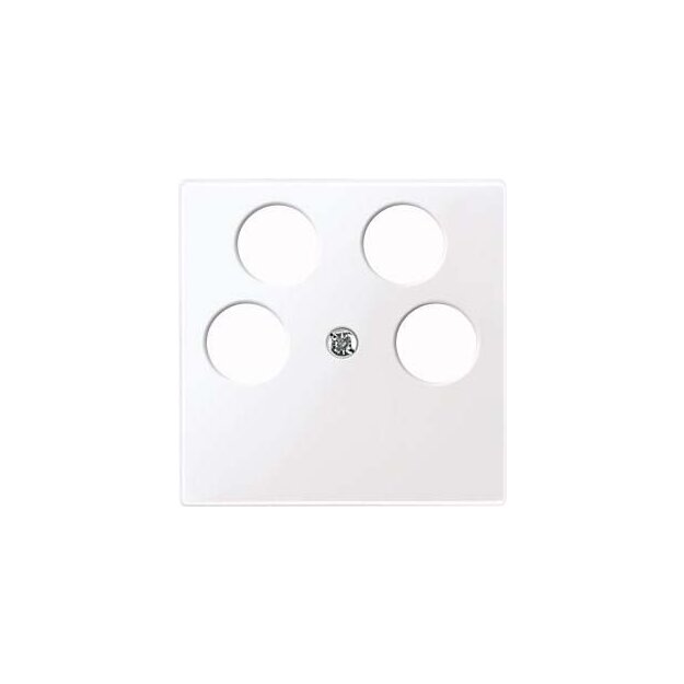 Merten 296525 Zentralplatte für Ankaro 4-fach-Antennensteckdosen Aktivweiß glänzend System M