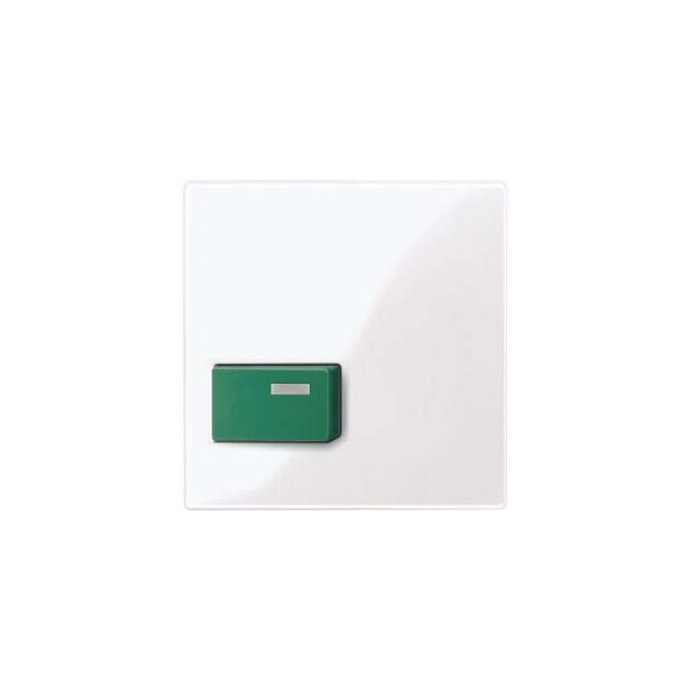 Merten 451525 Zentralplatte für Abstelltaster Grün Aktivweiß glänzend System M