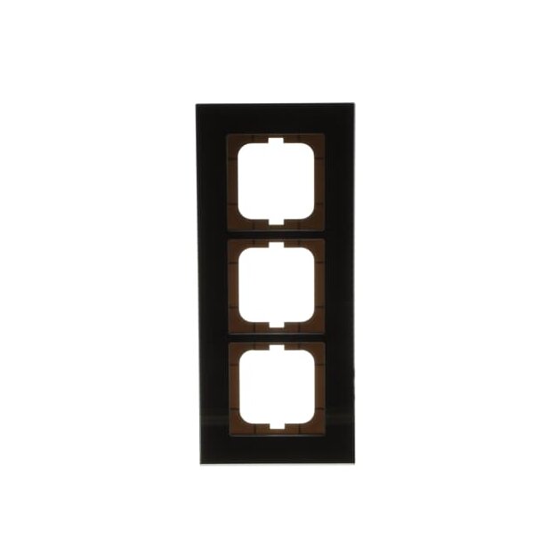 Busch-Jaeger 1723-825 Abdeckrahmen 3-fach Rahmen (Glas) Glas Schwarz carat® 2CKA001754A4324