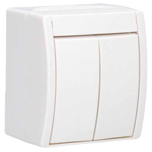 Busch-Jaeger 2601/5 W-54 Wippschalter Serienschaltung (Thermoplast) Alpinweiß ocean® (IP 44) Aufputz 2CKA001085A1621