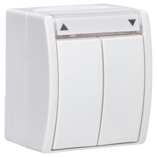 Busch-Jaeger 2601/4 W-54 Jalousieschalter Wippschalter, 1-polig (Thermoplast) Alpinweiß ocean® (IP 44) Aufputz 2CKA001085A1625
