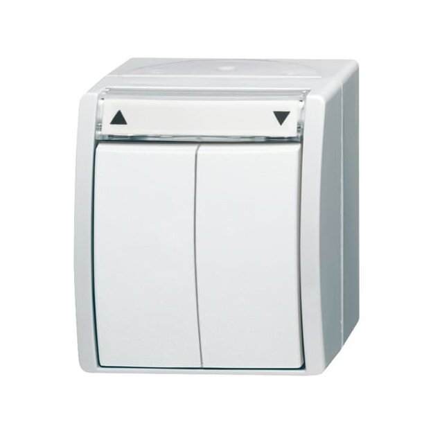 Busch-Jaeger 2621/4 W-54 Jalousietaster Wipptaster, 1-polig (Thermoplast) Alpinweiß ocean® (IP 44) 2CKA001442A0474