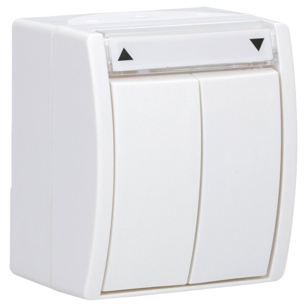 Busch-Jaeger 2621/4 W-54 Jalousietaster Wipptaster, 1-polig (Thermoplast) Alpinweiß ocean® (IP 44) Aufputz 2CKA001442A0474